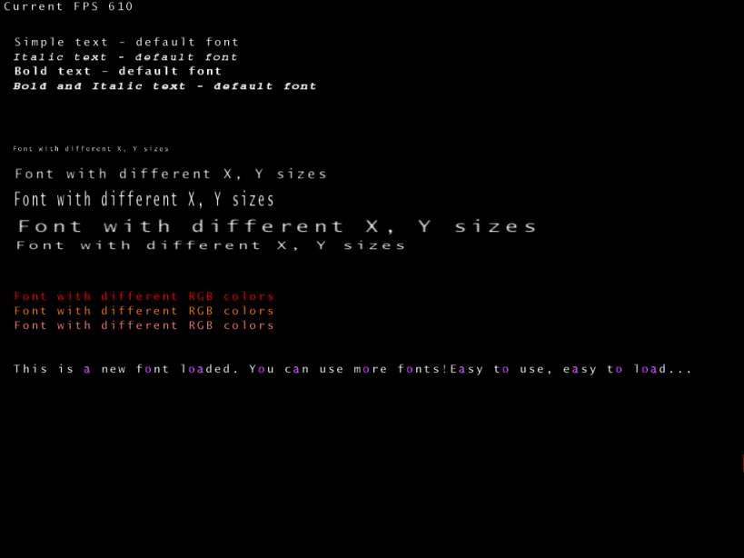 Using Bitmap Fonts